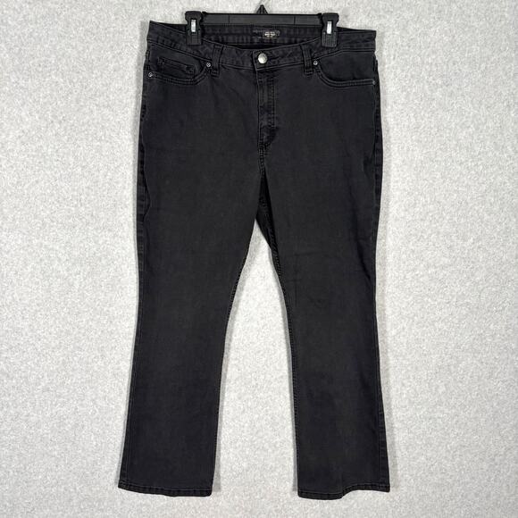 Lee Jeans Womens 18 Short Charcoal Bootcut Crop Ankle Mid Rise Stretch Petite - Picture 1 of 12